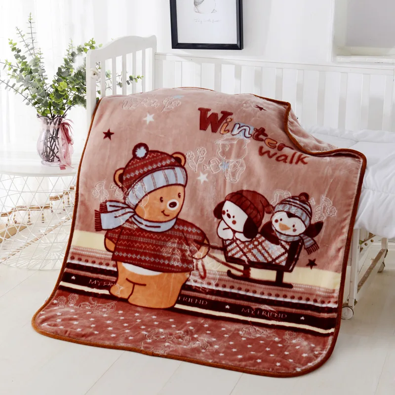 

Soft Baby Blanket Cartoon Animal Cloud Blanket Newborn Enfant Thicken Double Layer Warm Kids Quilt For Children Kindergarten Nap