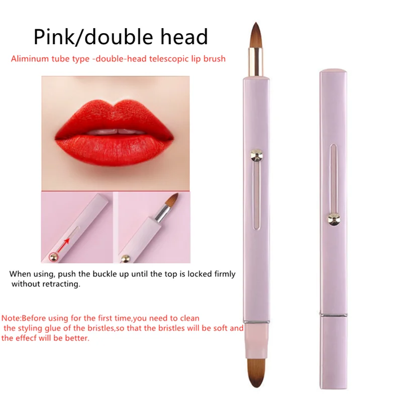 

Makeup Brush Portable Retractable Cover Mini Double-head Lipstick Brush Smudge Concealer Brush Women Beauty Makep Tools