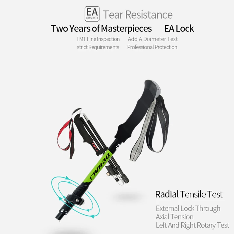 TMT Пятисекционный складной телескопическая скандинавские палки 7075 палка дубинка