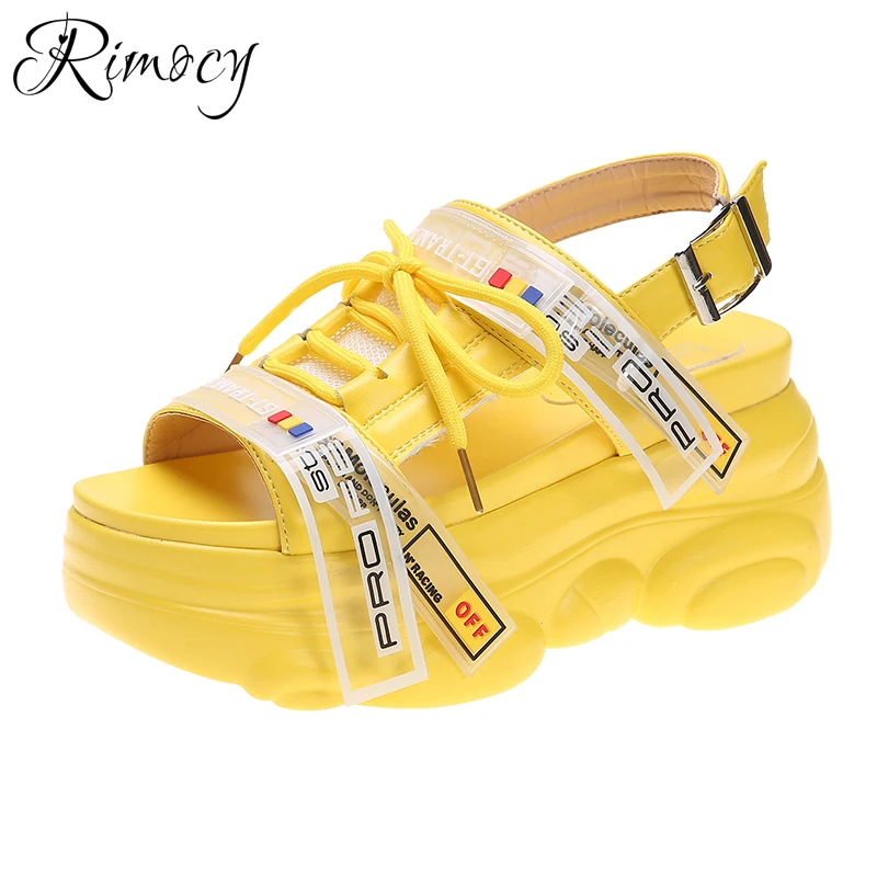 Женские босоножки на массивной платформе Rimocy модные сандалии гладиаторы толстой