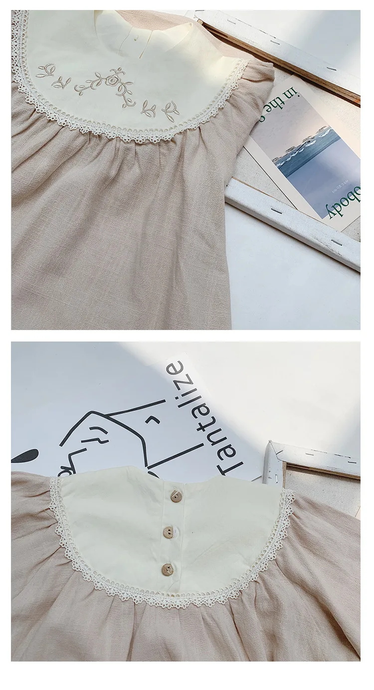 

Kids Dresses Girls Autumn Dress Birthday Style Floral Embroidery Lace Party Dress for Girls Vintage Toddler Girl Baby Clothing