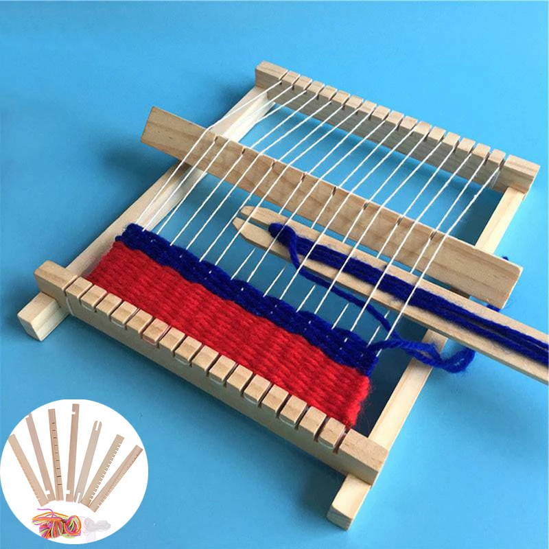 

DIY Traditional Wooden Craft Machine Weaving Loom Yarn Hand Knitting Kids Educational Toy Gifts