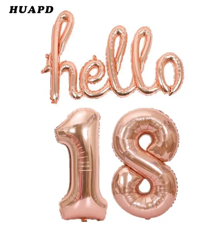 Розовое золото Hello 30 Детские шарики День подарков будущей матери декор для