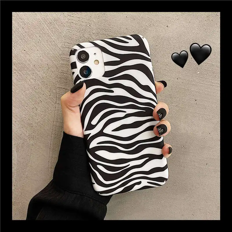 

Fashion Zebra pattern Hard PC Case For OPPO A9 A5 2020 A52 A92S A91 Realme X2 Reno 2Z 3 4 Pro Ace F5 F9 F11 R17 A3S A5S A57 A59