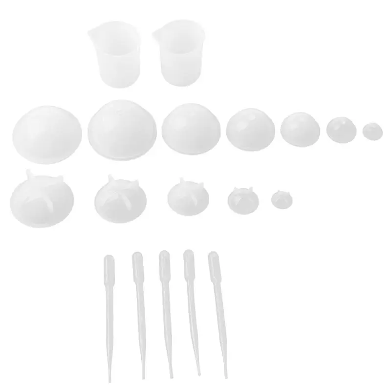 

1 Set Sphere Silicone Resin Molds Round Silicone Mold, Epoxy Resin Ball Molds for Resin Jewelry, Soap Candle DIY, with Nonstick