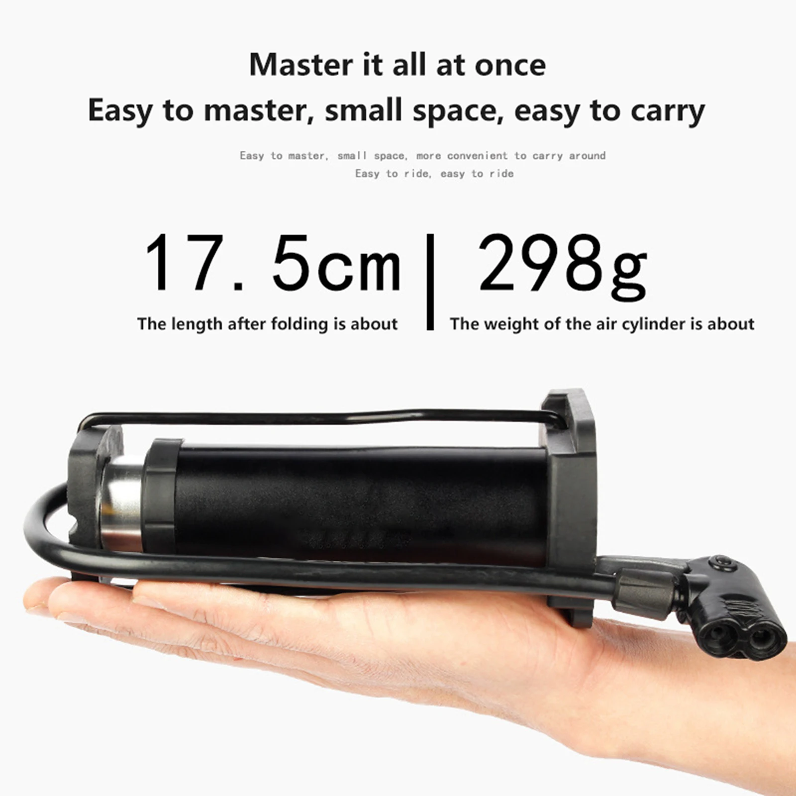 

4 Color Newest Arrival High-pressure Foot Pump Aluminum Alloy Convex Design Non-slip Base Universal Mini Portable Tool