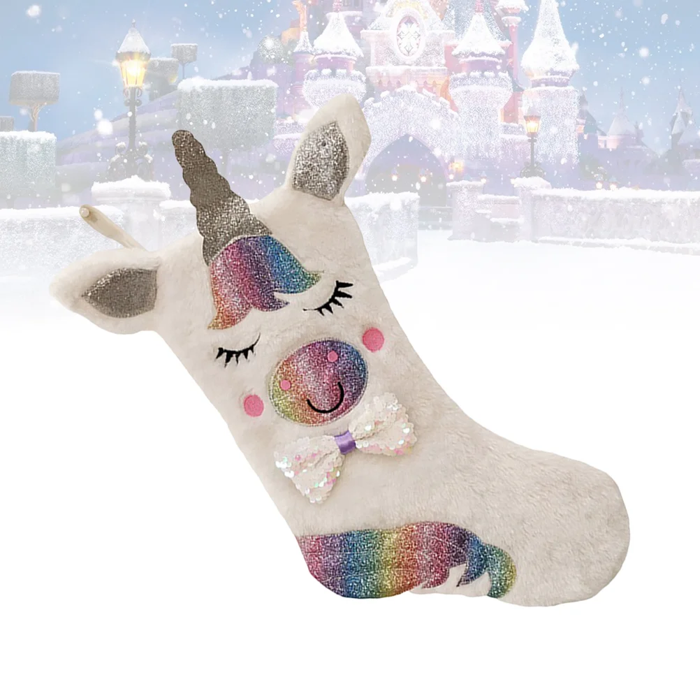 

Creative Christmas Stocking Christmas Tree Hanging Pendant Decor Chic Ornament Candy Bag Pouch without Light