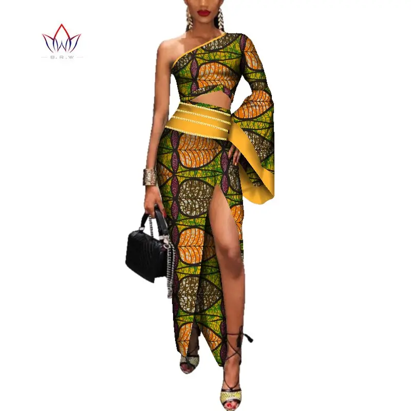 Осеннее Африканское платье Дашики для женщин Bazin роскошное длинное сексуальное