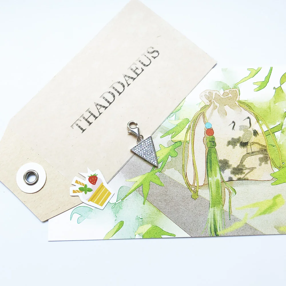 Простой дизайн треугольник кулон Шарм браслет шарма для женщин мужчин 925