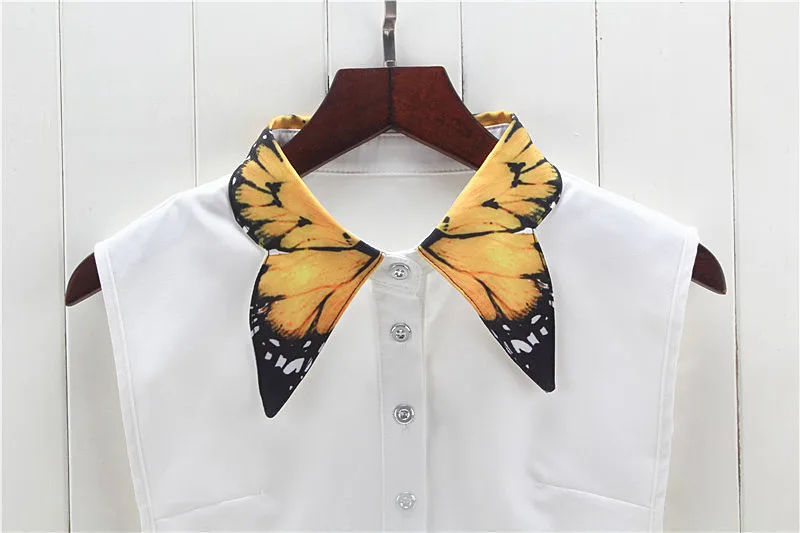 Linbaiway женская шифоновая имитация воротника съемная белая фоторубашка с