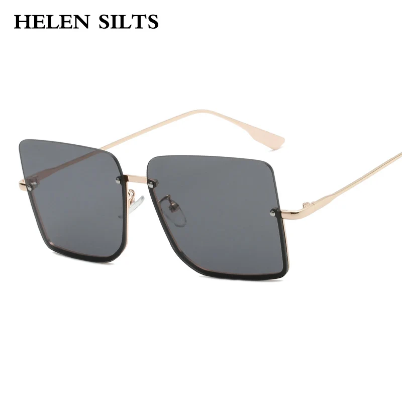 

Fashion Half Frame Sunglasses Women Vintage Oversize Square Sun Glasses For Women Trend Goggle Elegant Ladies Eyewear Shades