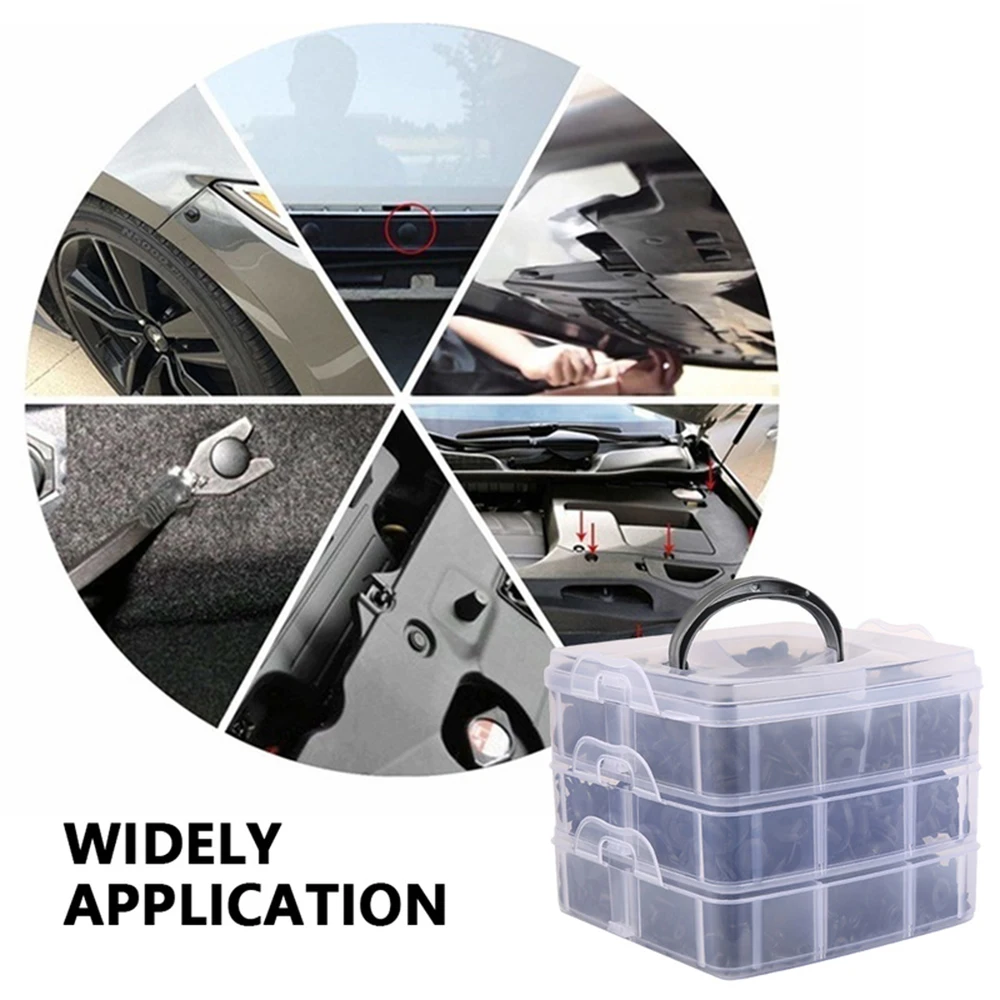 620Pcs Car Accessories Trunk Screw Rivets Set Body Push Retainer Pin Rivet Bumper Fender For Auto Plastic Fastener Clips | Автомобили и