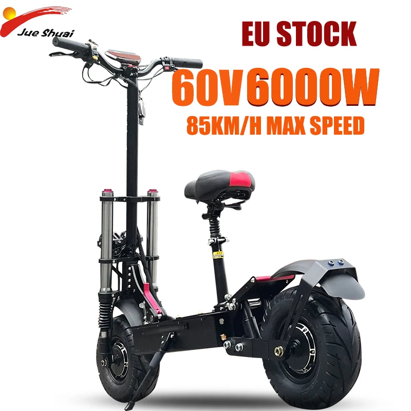 

EU IN STOCK 60V 30Ah Battery 6000W Dual Motor Foldable Electric Scooter 85Km/h Top Speed 140km Mileage trotinette électrique