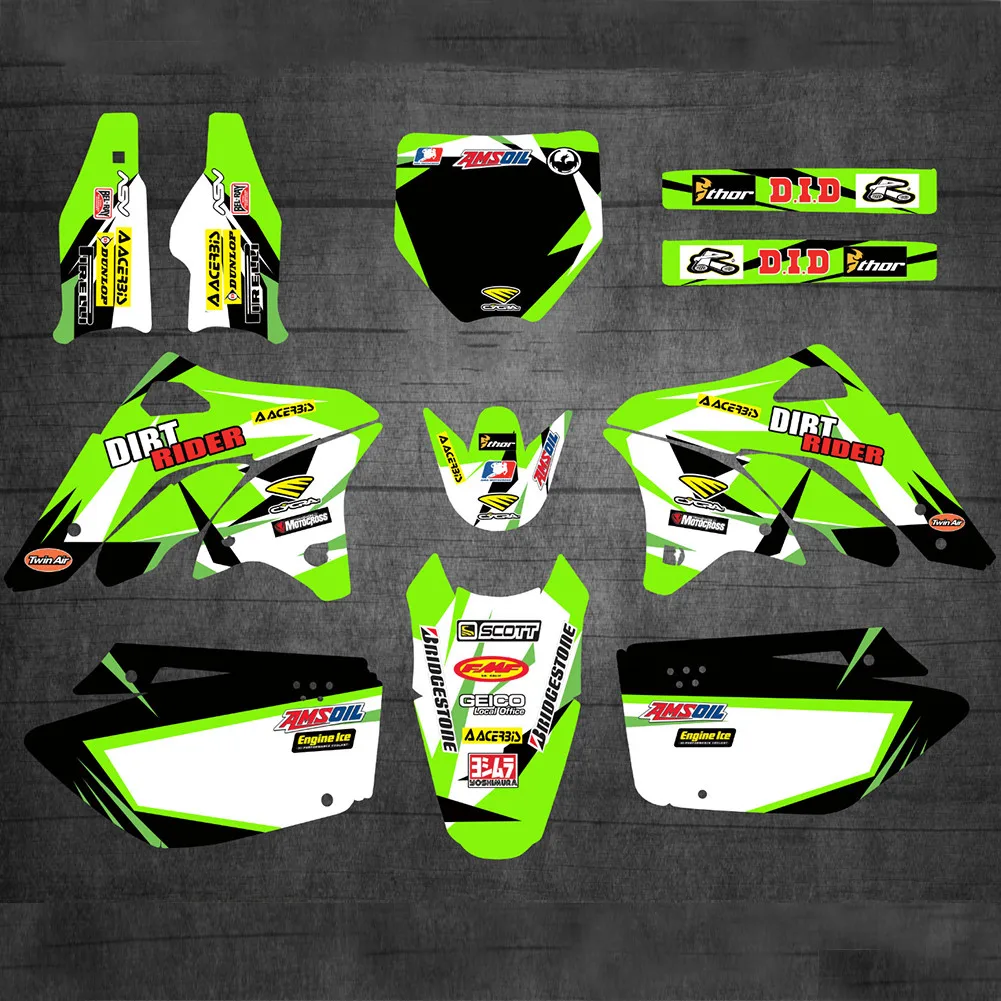Для Kawasaki 250 KXF 2008-2006 команда графика фоны наклейки Наборы для KX250F KX 250F KXF250 2006 2007 2008 |