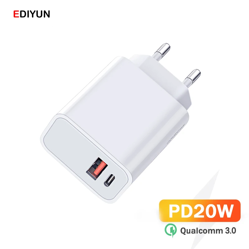 

Fast Charging Power Adapter 20W 18W 3.0 QC USB Type C PD Quick Charge Charger For iPhone 12 11 X Xs Xr Pro Max 6 7 8 iPad Huawei