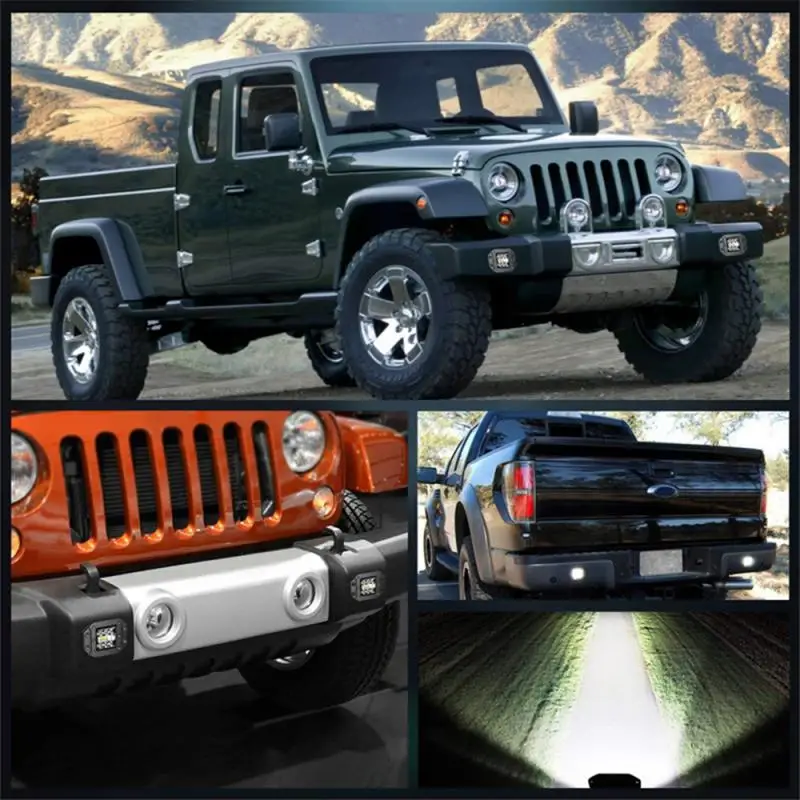 

2X 42W 4200LM LED Work Flood Spot Light DC 9-30V Off Road Truck 4x4 Boat SUV Lamp 6000K Flush Mount Car Lights Car Accessories