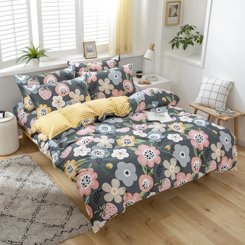 Набор постельного белья из 100% хлопка для детей/взрослых с принтом в виде листьев