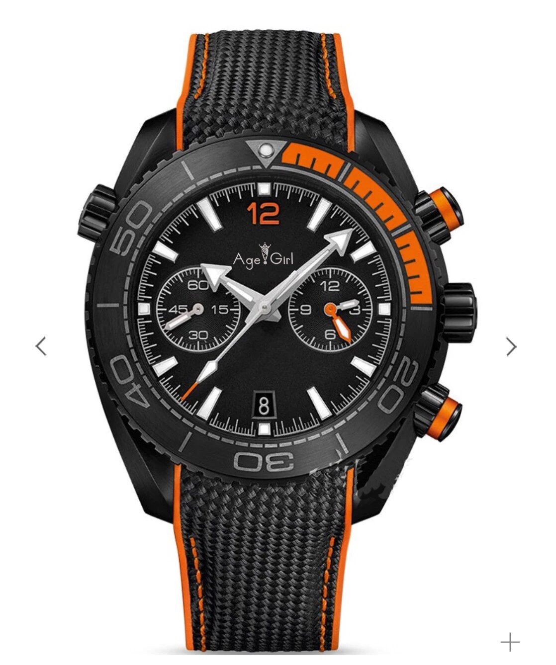 

Classic New 007 Men Professional Watch Ceramic Bezel Stainless Steel Orange Full Black Grey Chronograph Sapphire Stopwatch