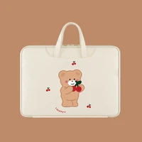 new korea cute bear laptop handbag for macbook dell lenovo storage bag 13 3 14 15 6 inch notebook computer shockproof case cover