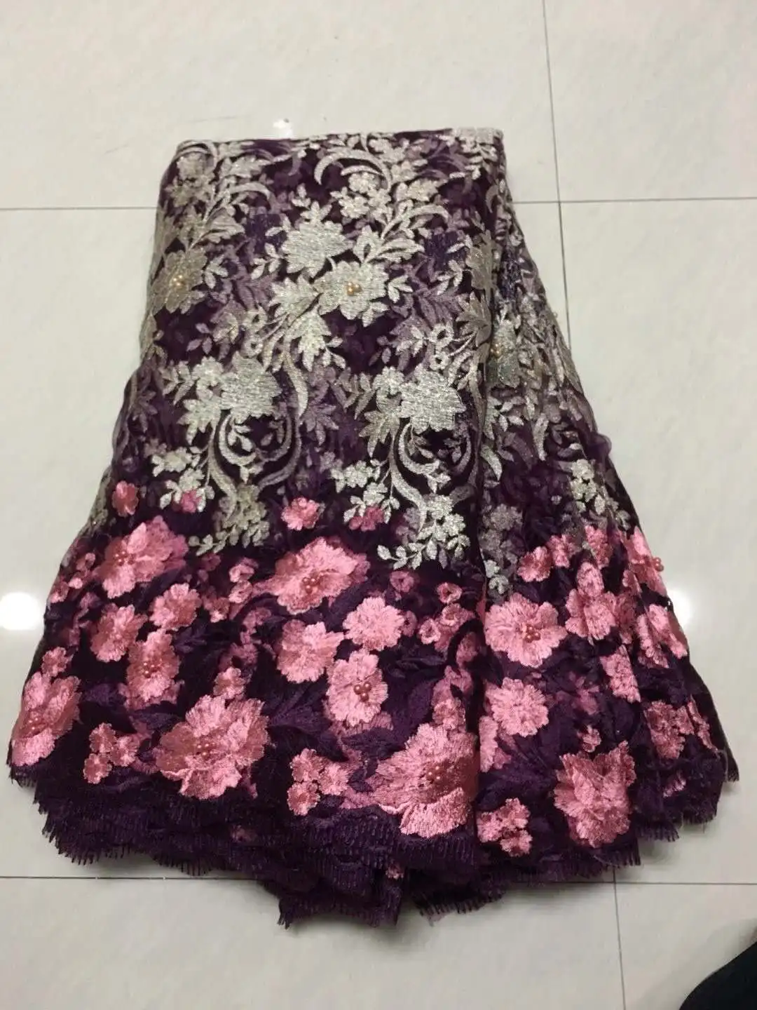 

New Design African Cord Lace High Quality French Lace Fabric with Plenty Stones 2018 African Lace Fabric for Nigerian Wedding