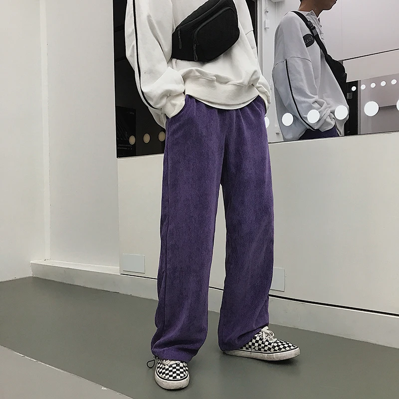 Мужские повседневные брюки из хлопка вельветовые свободные спортивные штаны