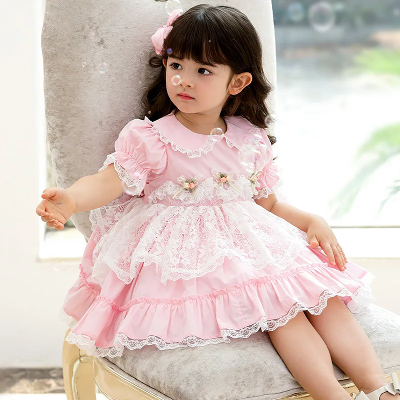 

Cekcya Baby Girl Spanish Lolita Princess Dresses 2022 Summer Children Lace Turkey Vintage Ball Gown Infant Birthday Party Dress