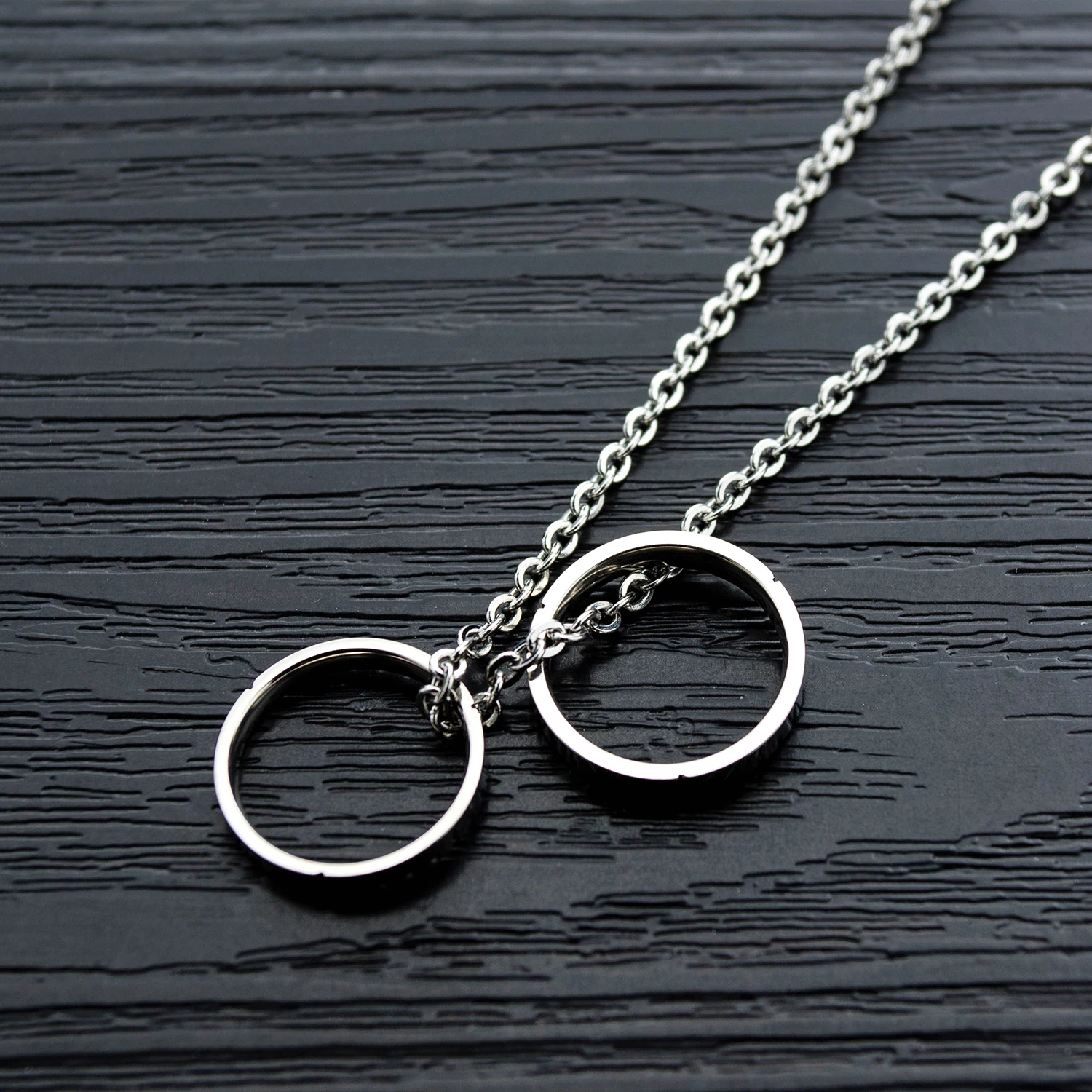 EyeYoYo японская и Корейская Ins двойное кольцо кулон из титановой стали сетка