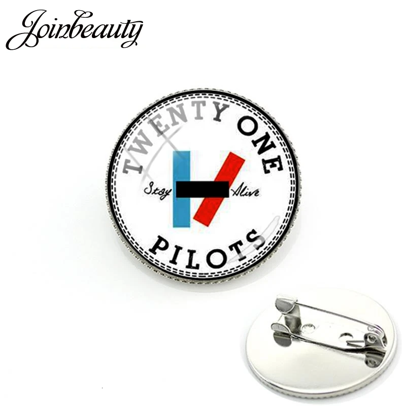 JOINBEAUTY, Twenty One Pilots, музыкальная группа, брошь для фанатов, специальное предложение на день рождения, булавки для хип-поп, круглые стеклянные украшения H267