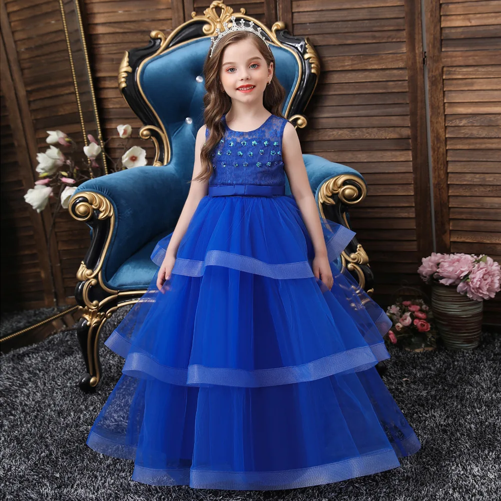 

Женское платье для выпускного вечера, длинные многослойные платья для подростков, Детская праздничная одежда из тюля, детское платье принц...
