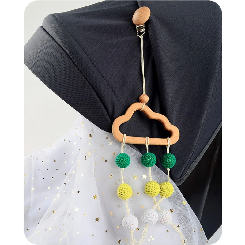 

Baby Stroller Pendant Beech Cloud Tassel Rattle Pacifier Chain Clip Bed Bell Nipple Holder Crochet Bead Crib Pram Toy
