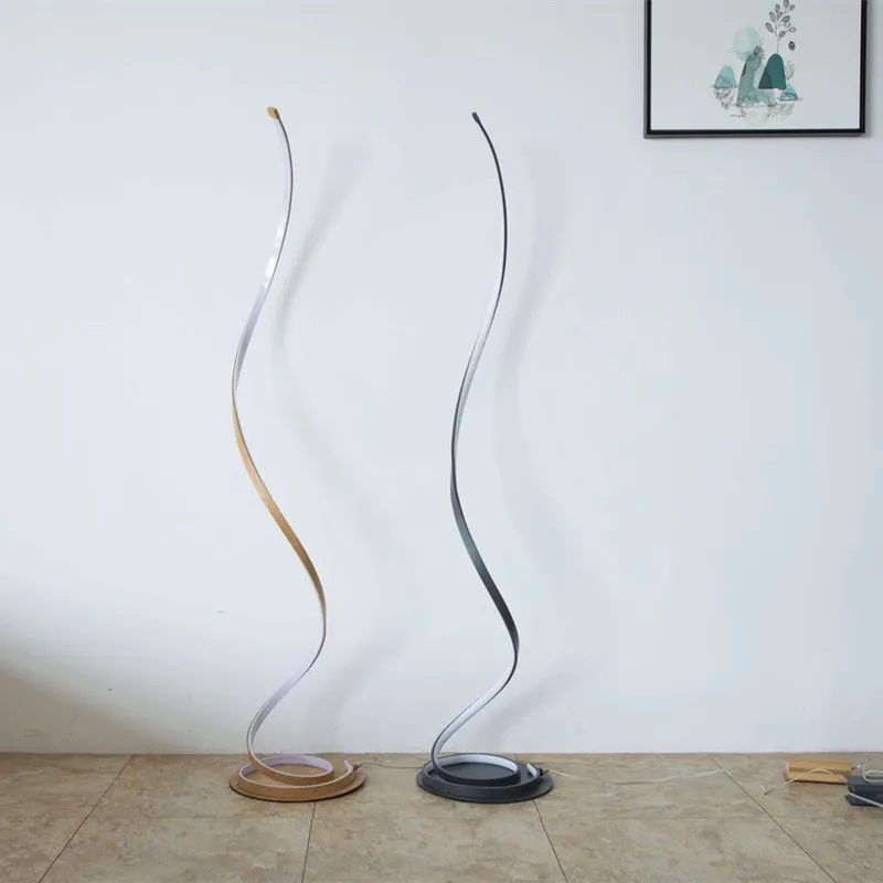 買取 Ledスパイラルフロアランプリビングルームオフィス3色調光対応ミニマリスト立ちランプダイニングルームのインテリア照明器具28ワット