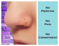 2021 new women nose rings medical titanium fake nose ring septum piercing clip on nose ring fake piercing gold body clip hoop