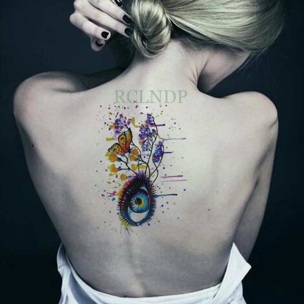 

Waterproof Temporary Tattoo Stickers Butterfly Flower Fake Tatto Flash Tatoo Body art Back Leg Arm belly for Women Men girl