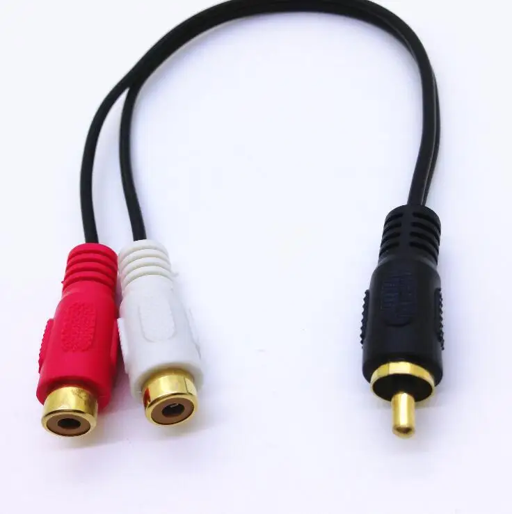 

2 шт., золотистый переходник с Rca на 2 RCA «Мама», 0,25 м
