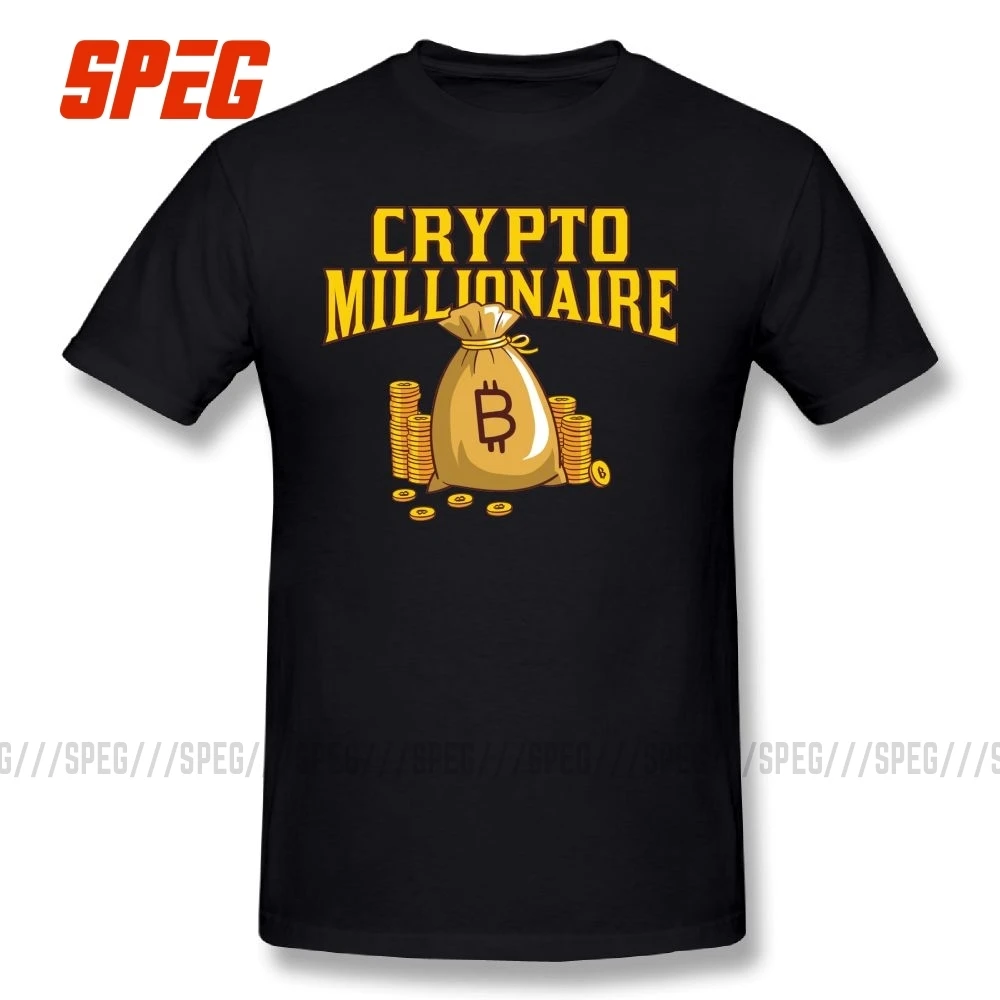 Bitcoin Millionaire футболки подарок криптовалюты мужские с коротким рукавом Awesome круглый