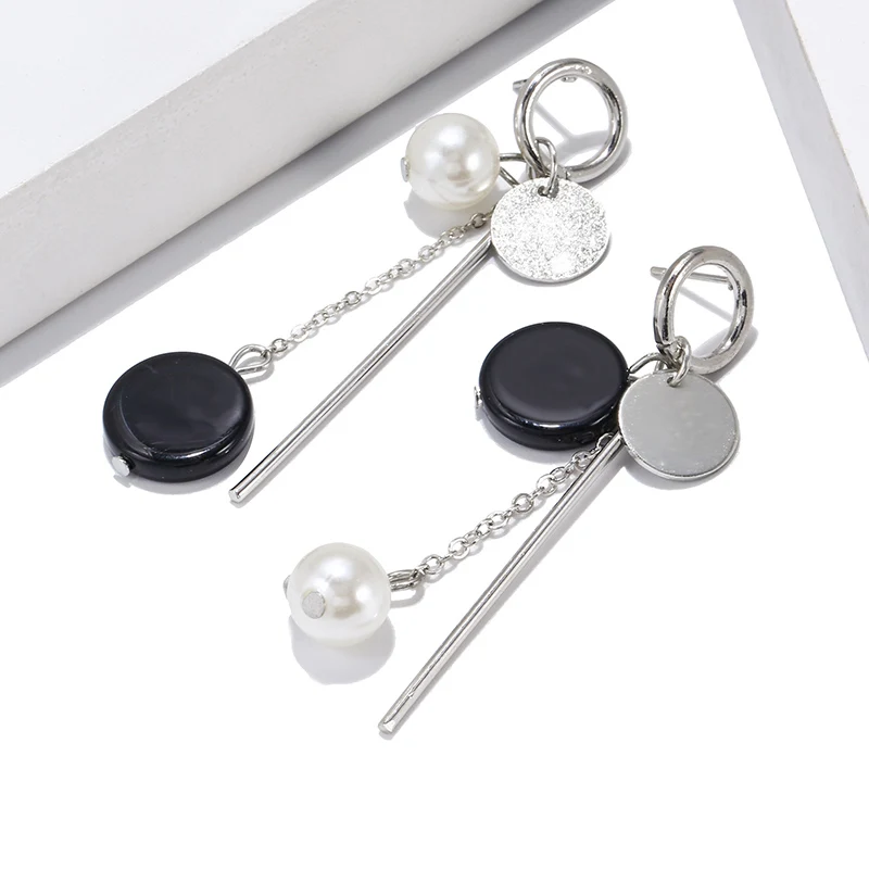 ZHEN TOMOMI корейские массивные черные круглые акриловые Асимметричные Длинные