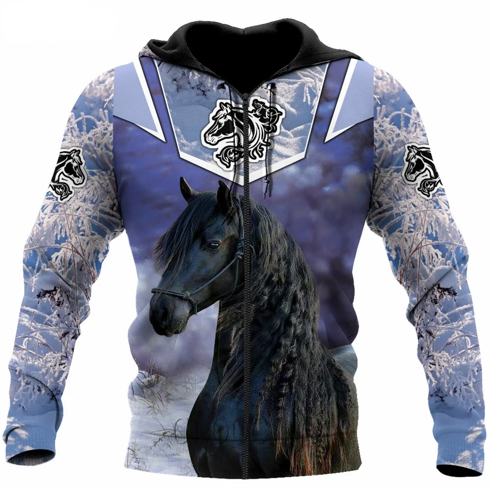

CLOOCL Beautiful Animal Love Horse 3D All Over Printed Zipper Hoodie Unisex Autumn Hooded Jacket Casual Streetwear Pullovers