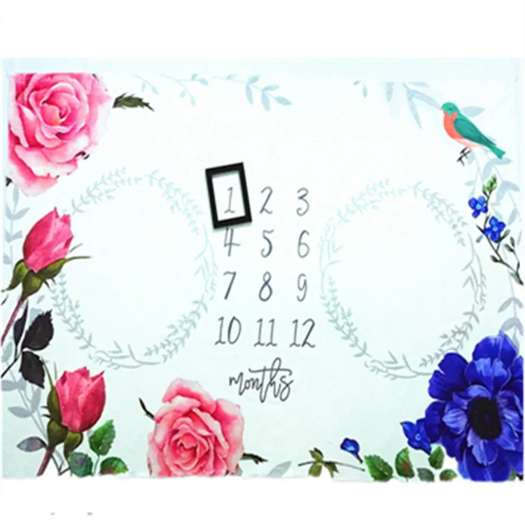 

Baby Twins Blanket Elaborate Manufacture Prolonged Durable Newborns Monthly Photo Props Calendar Background Cloth Flannel Wrap