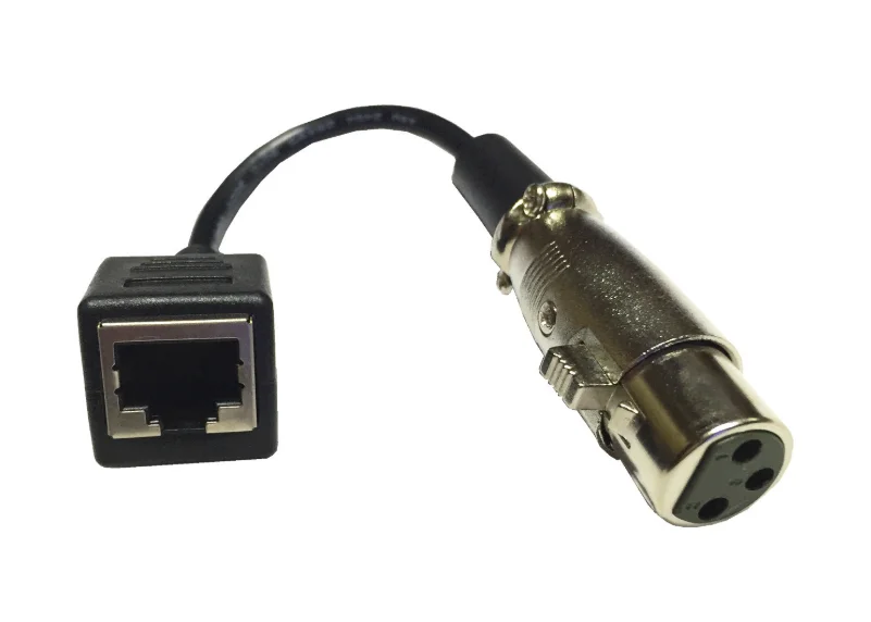 

10cm Portable XLR 3 Pin Female To RJ45 Female Network Adapter Connector Cable