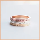 Кольцо с именем для пар, из серебра 925 пробы, с римскими цифрами