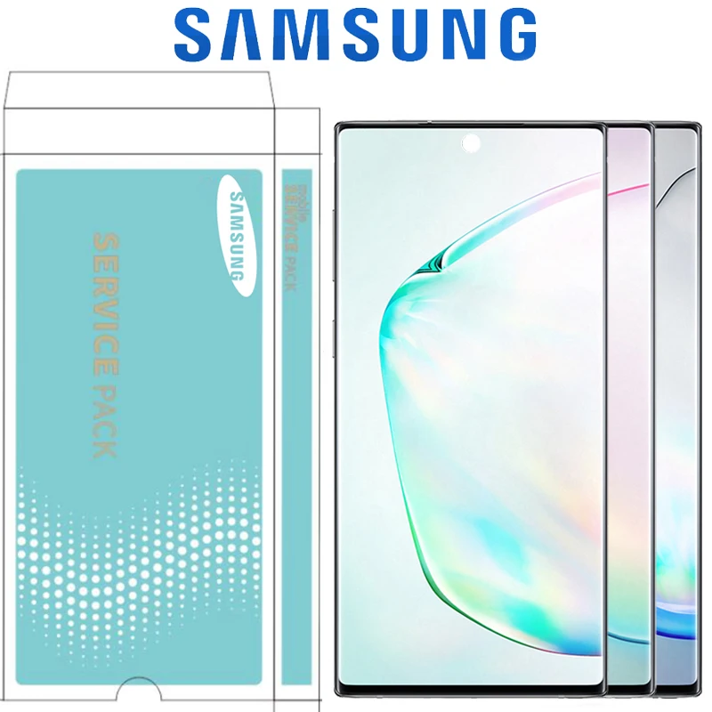 Оригинальный ЖК-экран для SAMSUNG Galaxy Note 10 N970F N9700 с рамкой сенсорный экран Plus +