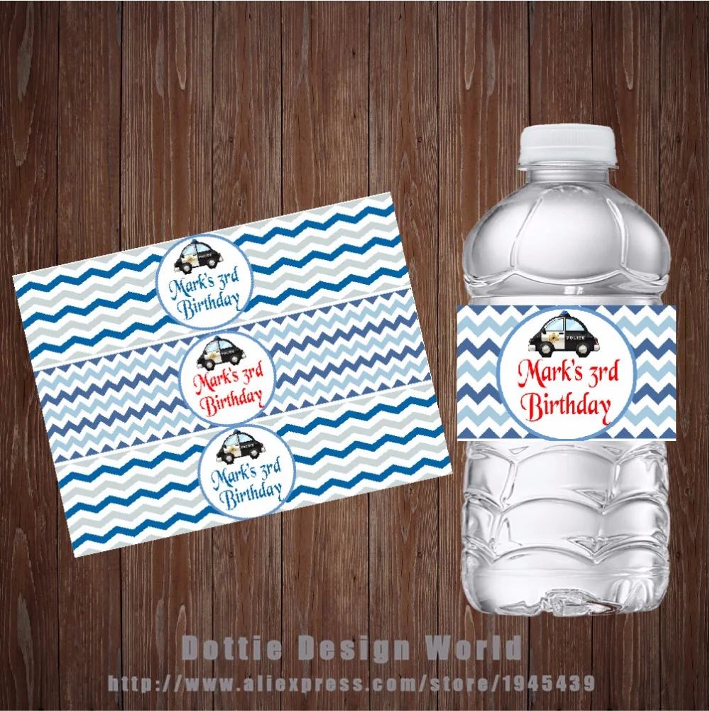 Персонализированные наклейки на бутылки для воды в виде кошачьей машины день