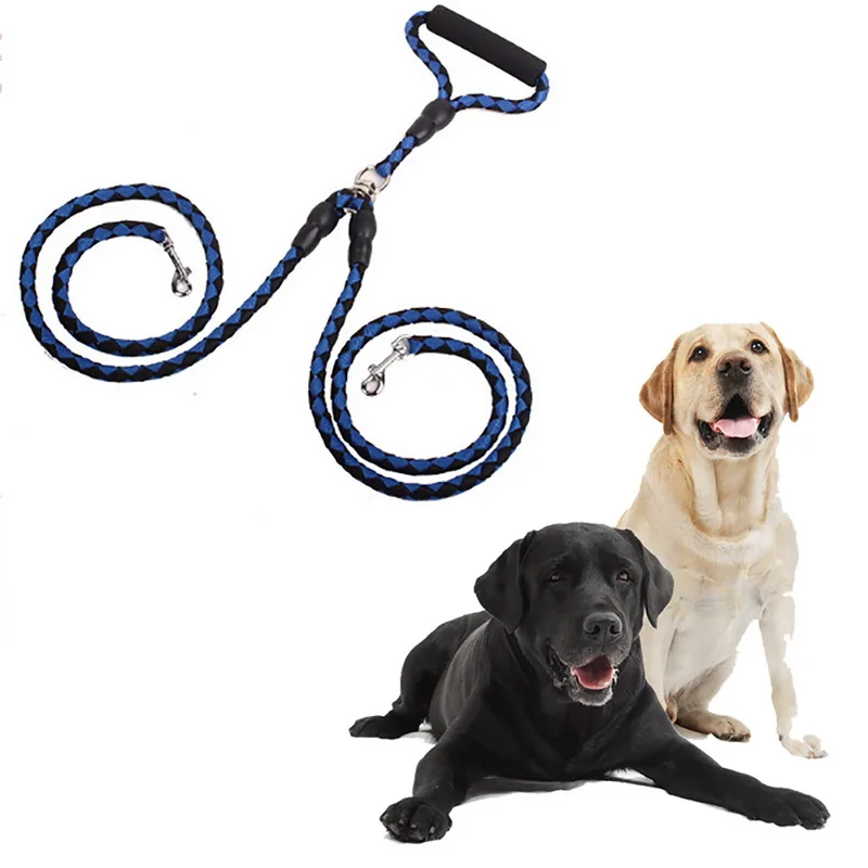 140 см ручная работа двойные собачьи поводки для двух собак плетеная двойная