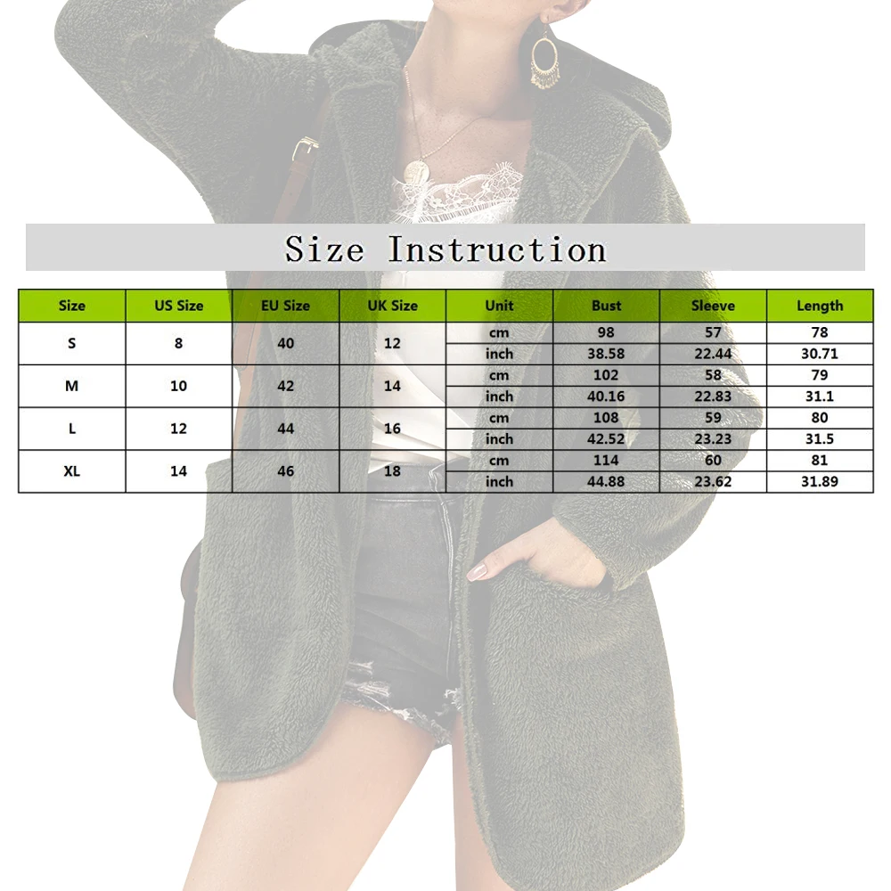 

Vogue Women Fleece Faux Shearling Fur Hoodies Jacket Coat Autumn Winter Plush Warm Thick Teddy Coat Female Casual Overcoat