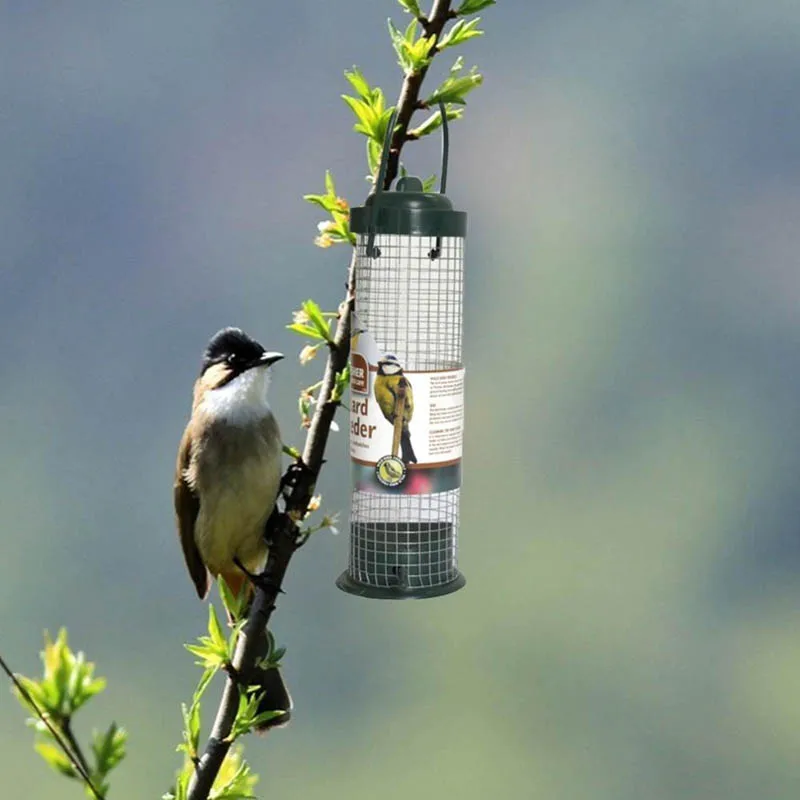 Green Outdoor Bird Feeder Plastic Wild Peanut Seed Nut Hanger Supplies Standing | Дом и сад