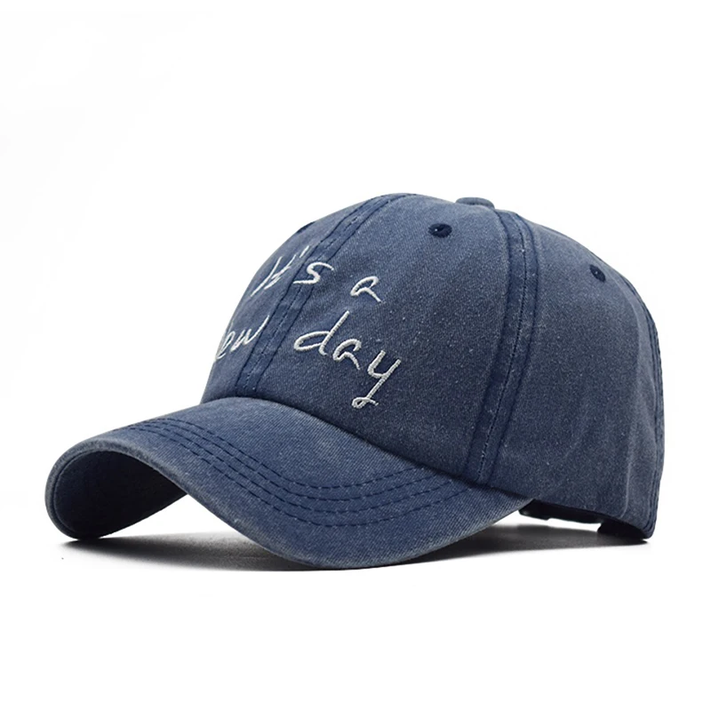 Хлопковая бейсболка с вышивкой надписью для пары Женская Уличная Повседневная