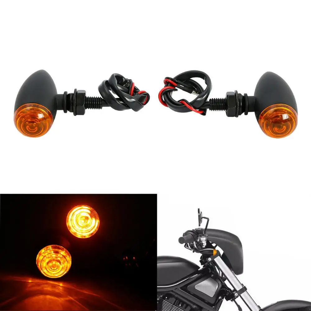 

Motorcycle Bullet Turn Signals For Harley Chopper Bobber Cruiser Custom Cafe Dyna