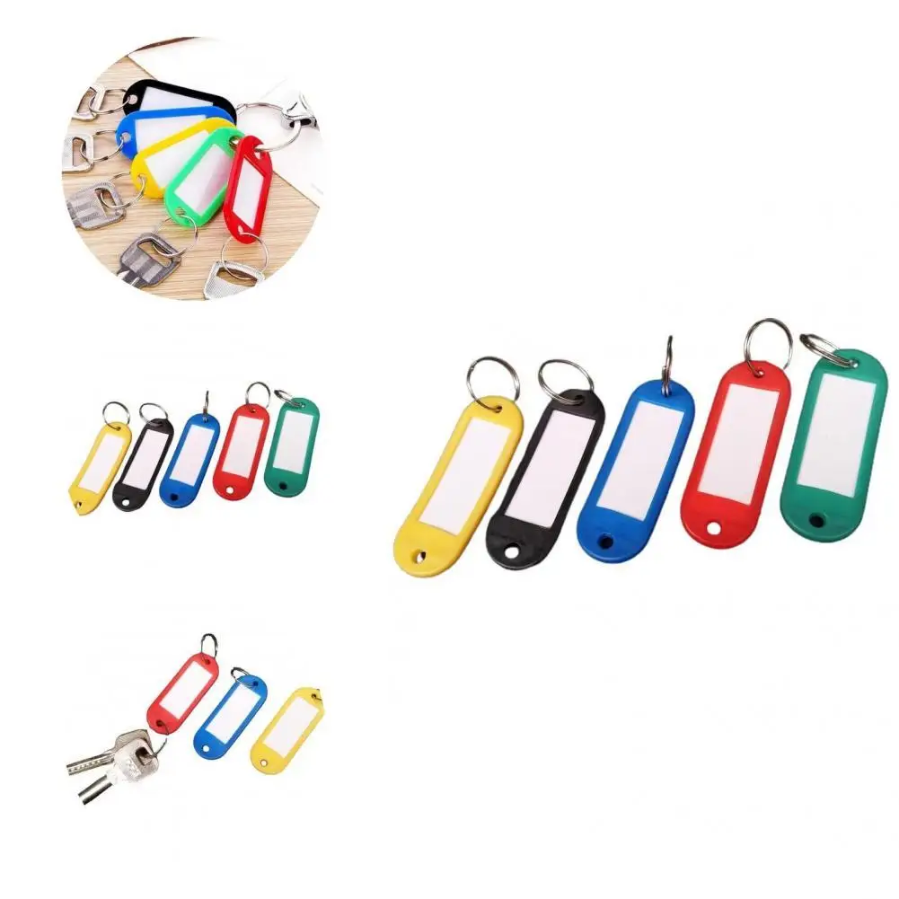 

50Pcs/Set Luggage ID Cards Compact Key Chains Small Key Rings with Labels