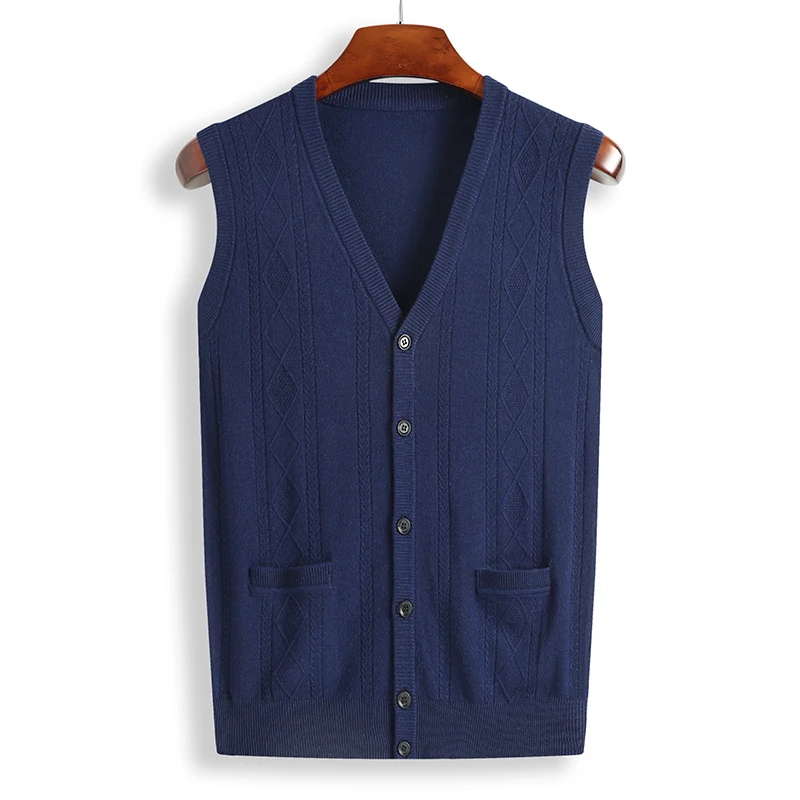 

Зимний плотный теплый кардиган, жилет, мужские кашемировые свитера размера плюс 6XL 7XL 8XL шерстяной пуловер для мужчин, брендовый с V-образным ...