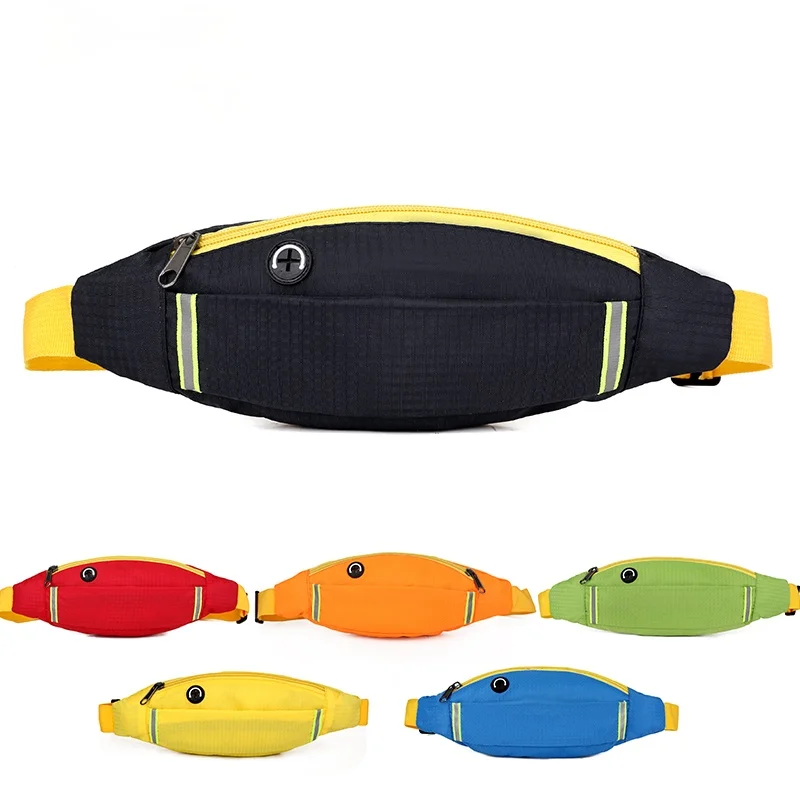 

AIREEBAY Reflective Waist Running Bags Women Belts Bag Outdoor Sports Travel Fanny Pack Unisex Waist Packs Small Hip Phone Pouch